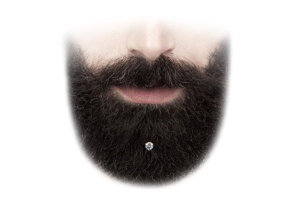 Krato Milano gold crystal beard piercing is best beard grooming jewelry