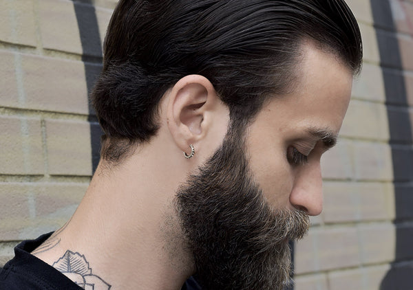 Man earrings 925 sterling silver hoop spikes Krato Milano