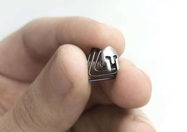 Spartan jewelry for beard piercing silver Krato Milano warrior style