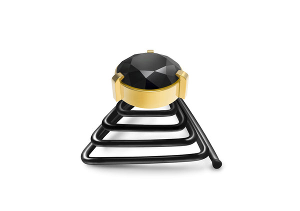 beard rings beard new design beard bling black medium diamond crystal gold finish Krato Milano made in Italy