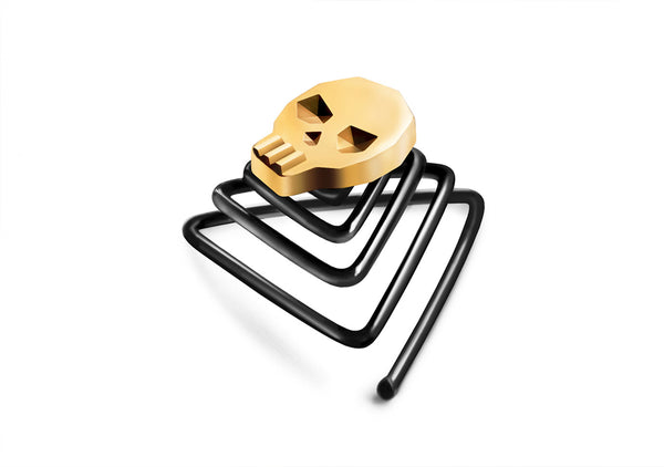 gold skull beard ornament for best trendy beard styling